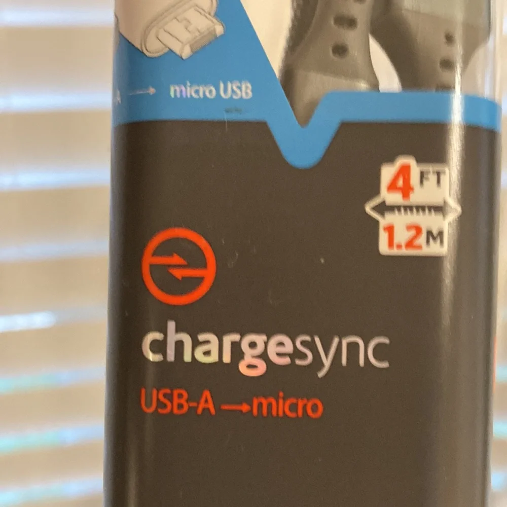 ventev chargesync alloy Micro USB cable steel gray 4ft Brand New Never Used